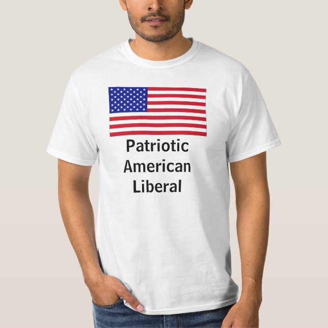 Camiseta Liberal americano patriótico (versão original) (Frente)