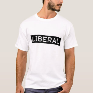 Camiseta Liberal Label Tape Engraçado Democrata