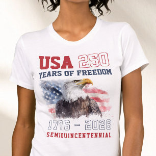 Camiseta Liberdade 1776 2026 250º Aniversário da América