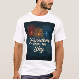 Camiseta Liberdade acende o céu, 4 de julho, eles design.