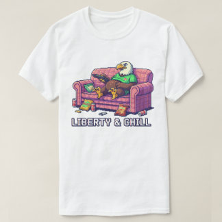 Camiseta "Liberdade &amp; Chique" Águia Careca Engraçada Ba