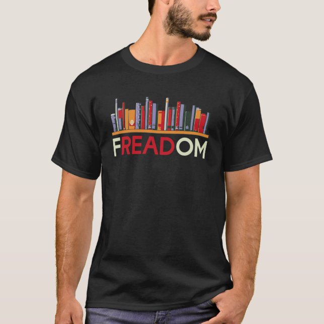 Camiseta LIBERDADE Anti Ban Livros Liberdade Para Ler Livro (Frente)