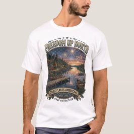 Camiseta Liberdade ao Norte do Grande Lago de Cabine de Pes