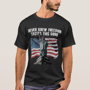 Camiseta Liberdade atesta este bom humor de 4 de julho