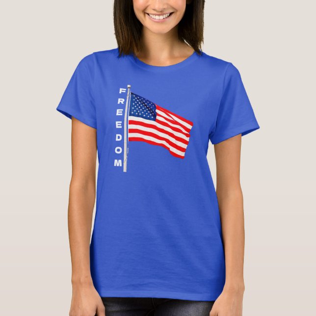 Camiseta Liberdade - bandeira (escura) (Frente)