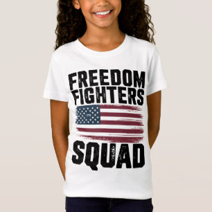 Camiseta Liberdade Combatendo Esquadrão 1776 Bandeira Indep