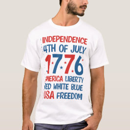 Camiseta Liberdade da América, Vermelho, Branco, Azul, Libe