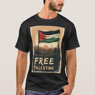 Camiseta Liberdade da Palestina - Bandeira Palestina com Ou