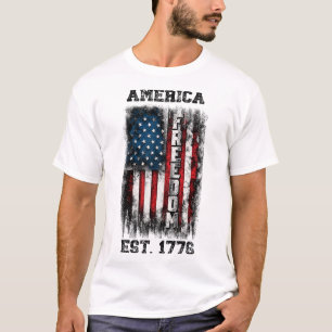 Camiseta Liberdade de bandeira americana desapontada no les