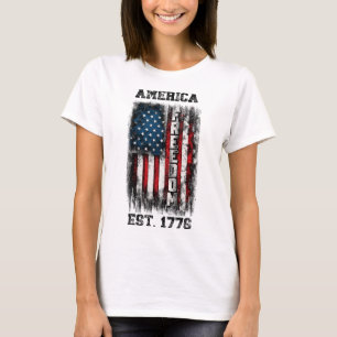 Camiseta Liberdade de bandeira americana desapontada no les