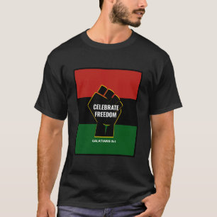 Camiseta LIBERDADE DE Cristão Pan-Africano Décimo Junto