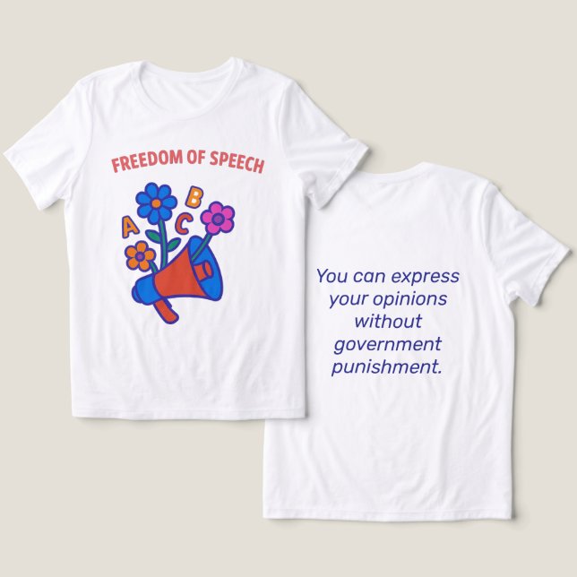 Camiseta Liberdade de expressão: Deixem cada voz bater (Design Frente e Verso)