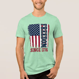 Camiseta Liberdade Desde 1776 Arte Patriótica Vintage da Ba