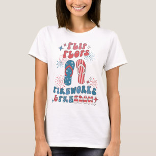 Camiseta Liberdade do Fireworks chinelos