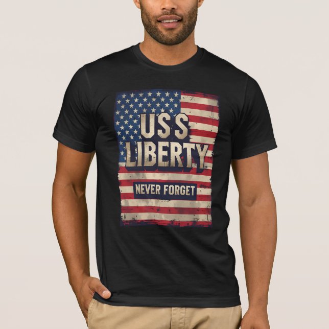 Camiseta Liberdade dos EUA Nunca Esquece Veterano Patriótic (Frente)