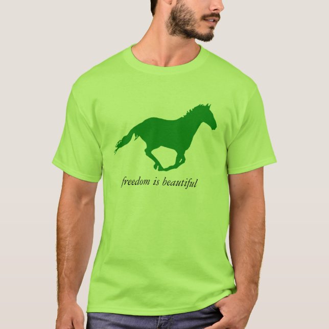 Camiseta Liberdade é Belo "Cavalo Verde" (Frente)