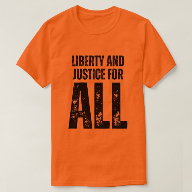 Camiseta Liberdade e Justiça Para Todos Protesto (Frente do Design)