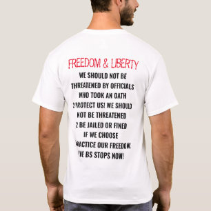 CAMISETA "LIBERDADE E LIBERDADE -, AS BS PARAM AGORA" COVID