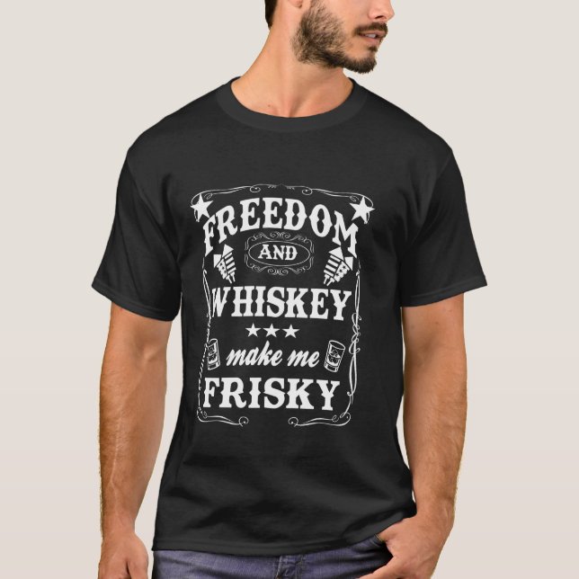 Camiseta Liberdade E Uísque Cowboy Americano (Frente)