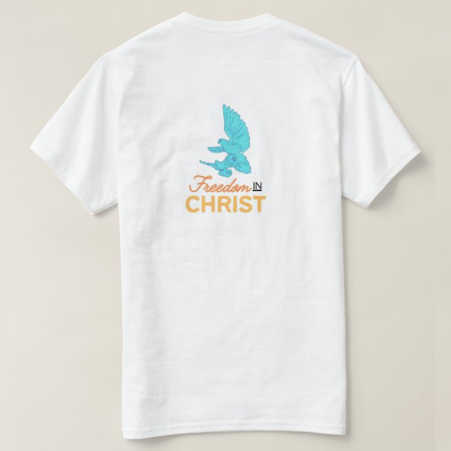 Camiseta Liberdade em Cristo (Verso do Design)