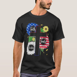 Camiseta Liberdade Familiar Liberdade Patriótica Cruz Crist