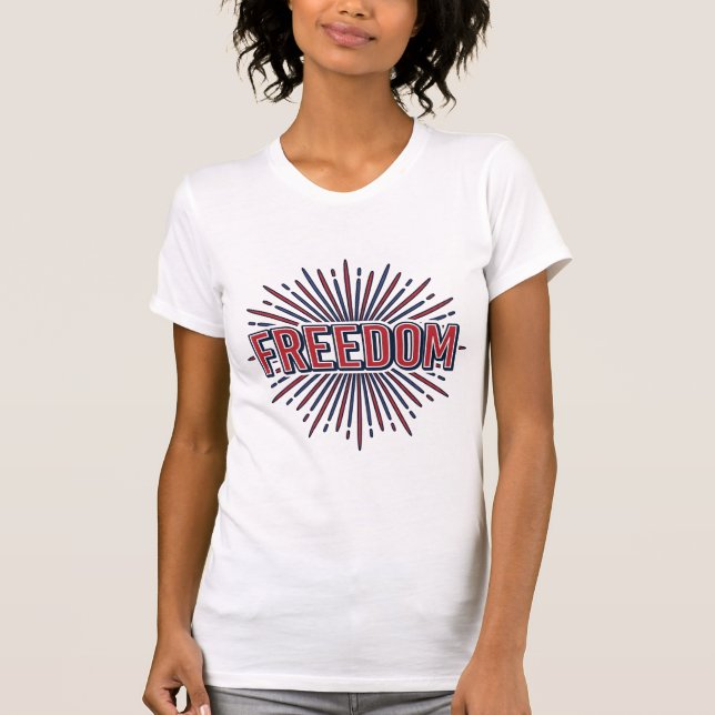 Camiseta Liberdade Fogos de Artifício Patrióticos Vector De (Frente)