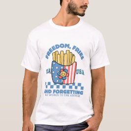 Camiseta Liberdade, fritas e esquecer as palavras
