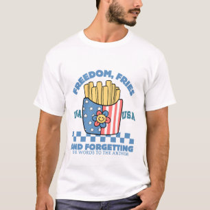 Camiseta Liberdade, fritas e esquecer as palavras