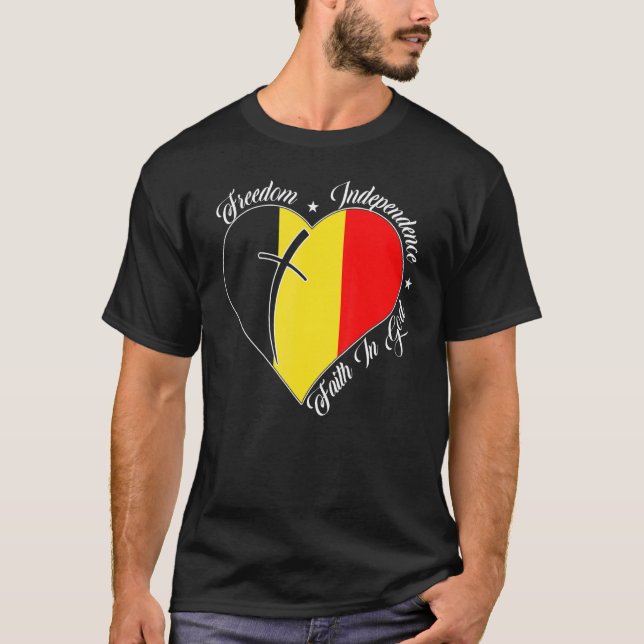 Camiseta Liberdade Independência Fé em Deus Christian Belgi (Frente)