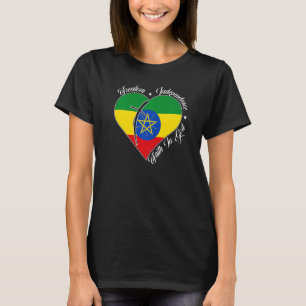 Camiseta Liberdade Independência Fé Em Deus Cristão Etíope