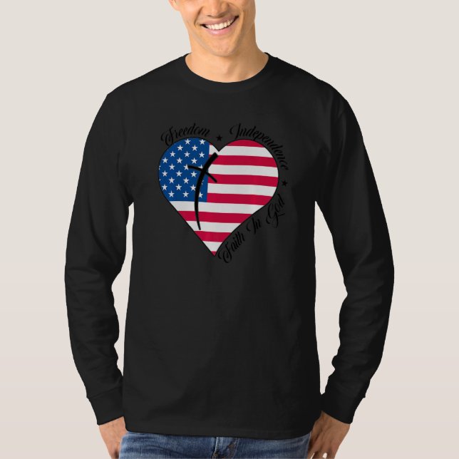 Camiseta Liberdade Independência Fé Em Deus  Cristão EUA   (Frente)