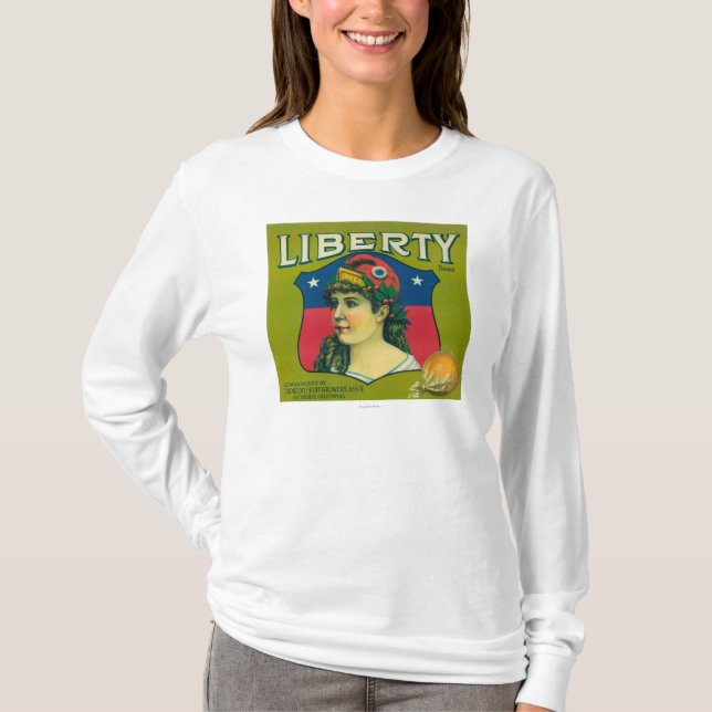 Camiseta Liberdade LabelEscondido alaranjado, CA (Frente)