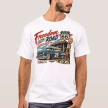 Liberdade na Estrada Rota 66 Vintage Hot Rod Mascu