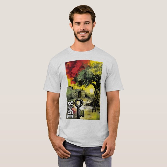 Camiseta Liberdade na Palestina e Direito de Regresso ا ح ي (Frente Completa)