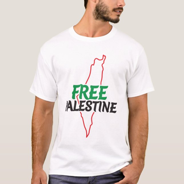 Camiseta Liberdade na Palestina, Liberdade na Faixa de Gaza (Frente)