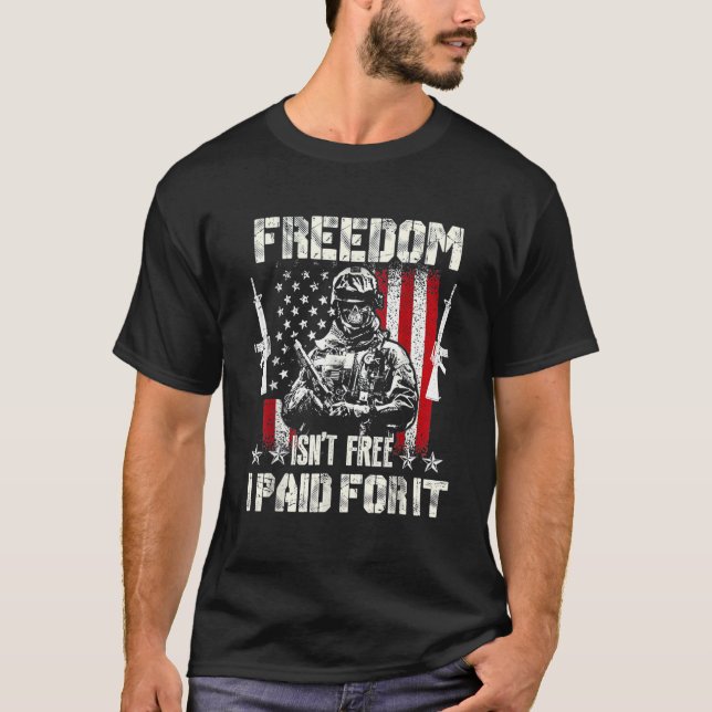 Camiseta Liberdade não é grátis Eu paguei por isso Dia Memo (Frente)