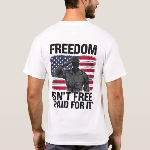 Camiseta Liberdade não é grátis Eu paguei por isso militar 