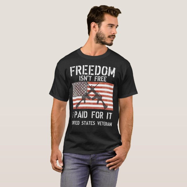 Camiseta Liberdade não é grátis Eu paguei por isso! Veteran (Frente Completa)