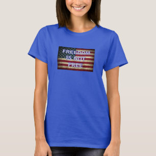 Camiseta Liberdade Não É Livre - Bandeira Americana