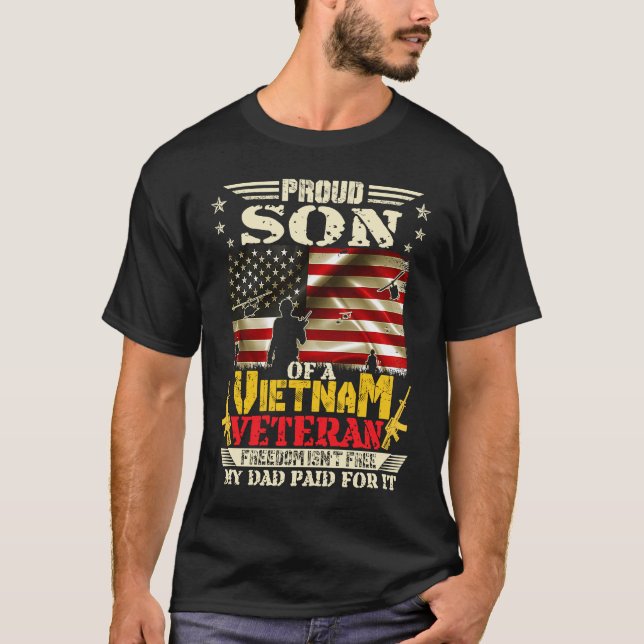 Camiseta Liberdade não é livre filho orgulhoso de um vetera (Frente)