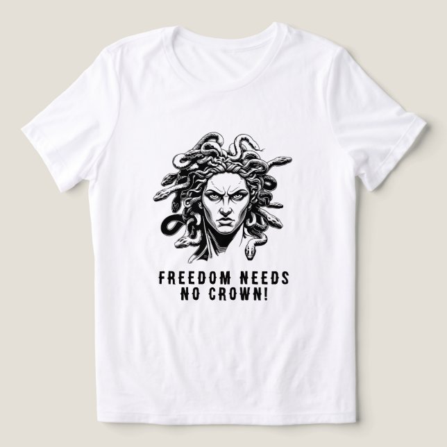 Camiseta Liberdade Não Precisa de Coroa! (Design frontal)