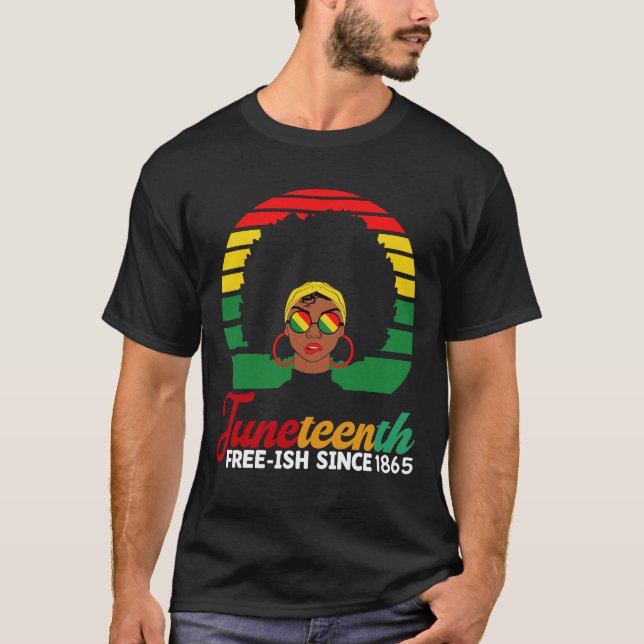 Camiseta Liberdade Negra Livre desde 1865 Juneteenth (Frente)