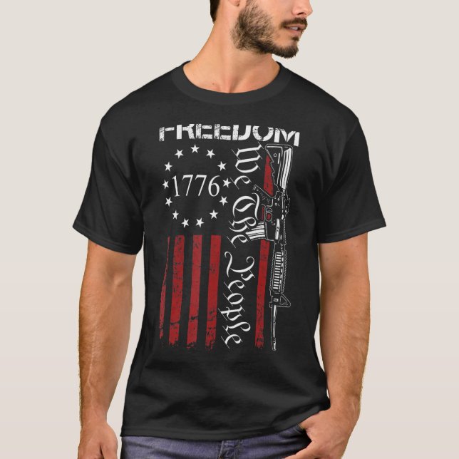 Camiseta Liberdade Nós O Pessoas Ar15 Emenda Do segundo Pro (Frente)