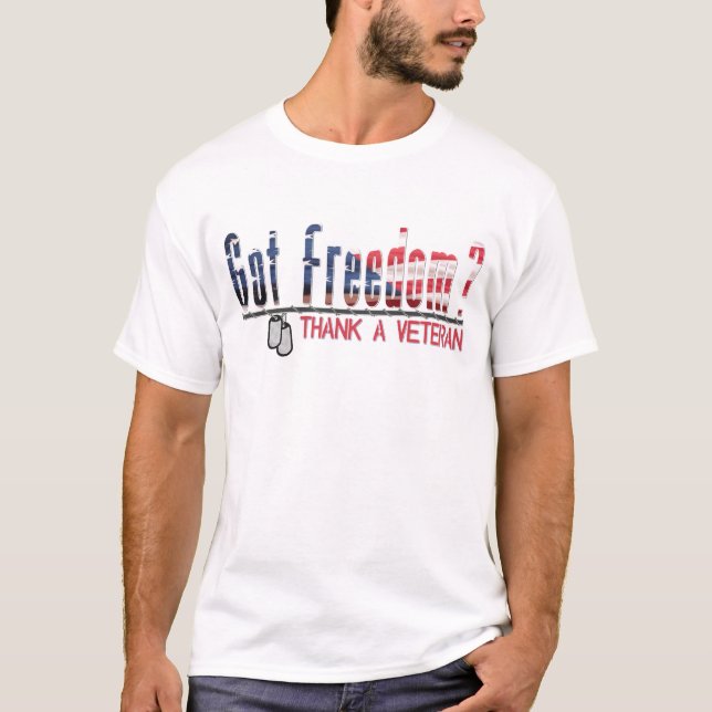 Camiseta Liberdade obtida? Agradeça a um veterano (Frente)