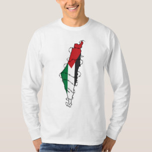 Camiseta Liberdade Palestina Barbed Wire Mapa da Liberdade 
