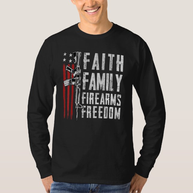 Camiseta Liberdade para a Família Fé - Pro God Guns Usa F (Frente)