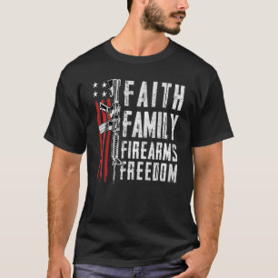 Camiseta Liberdade para a Família Fé - Pro God Guns Usa F
