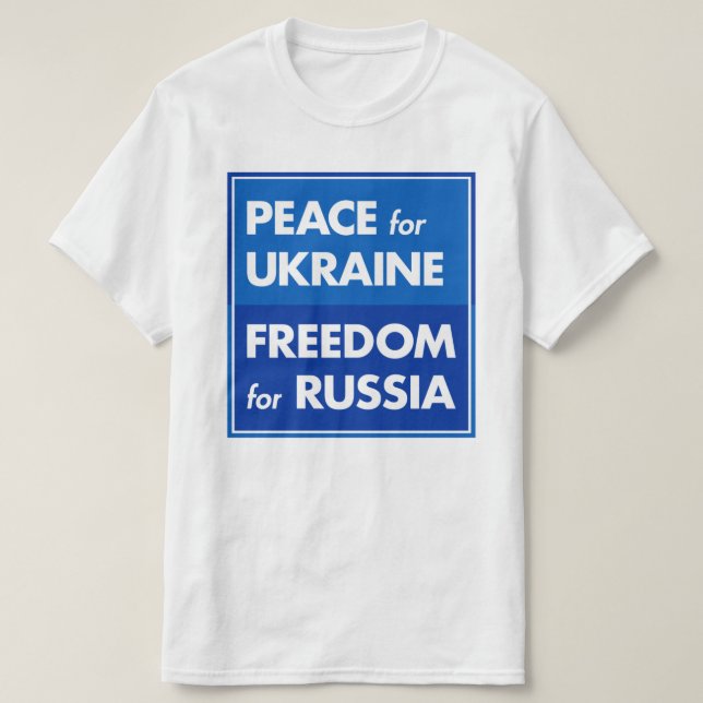 Camiseta Liberdade para a Ucrânia na Rússia (Frente do Design)
