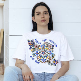 Camiseta Liberdade para a vida das mulheres | Azulejos pers