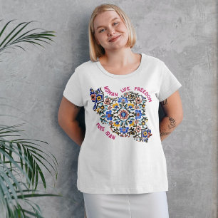 Camiseta Liberdade para a vida das mulheres   Presentes Ira
